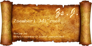 Zsemberi József névjegykártya